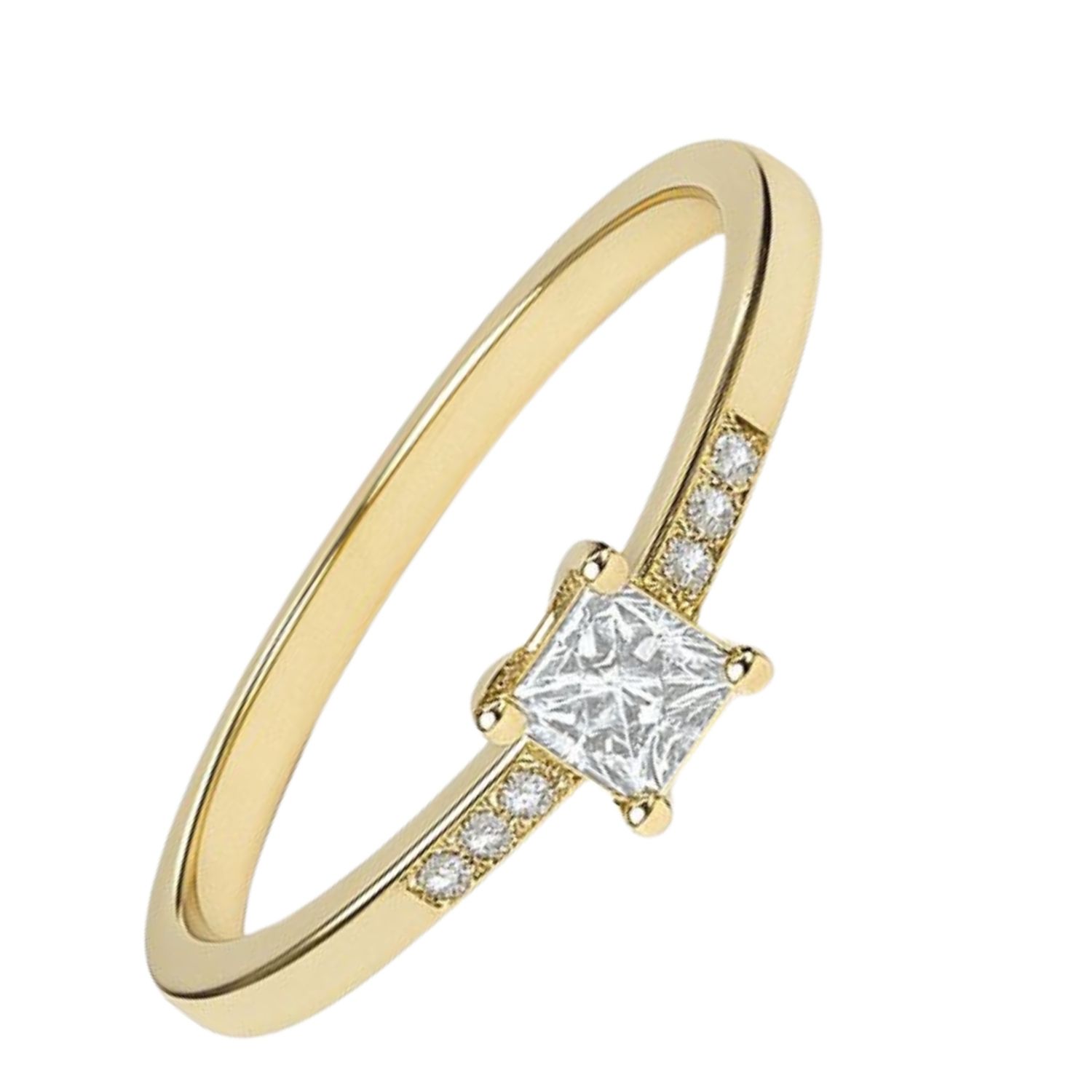 Anillo Oro Amarillo 18kt Circonita-Central 3MM 2
