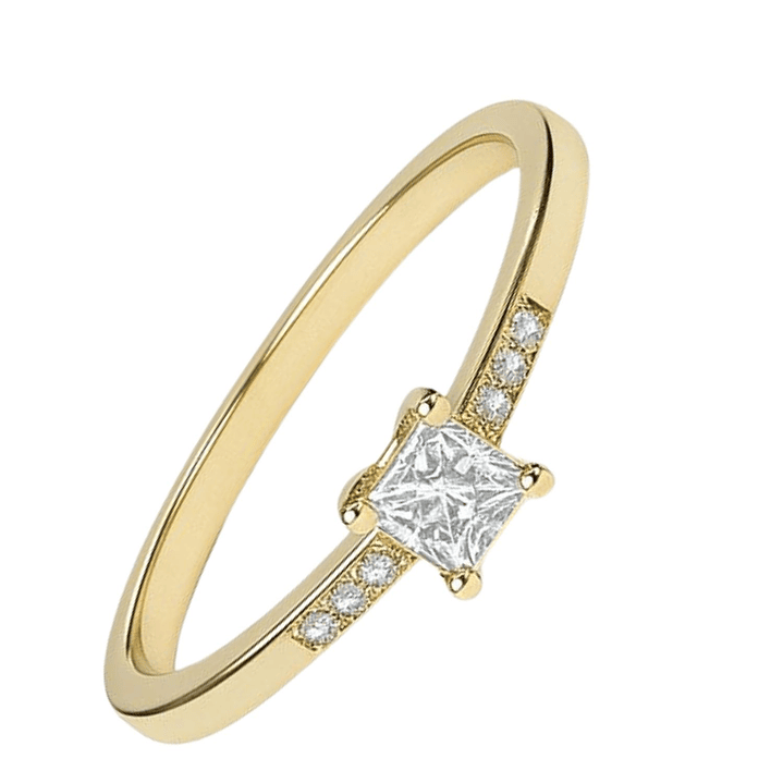 Anillo Oro Amarillo 18kt Circonita-Central 3MM 2