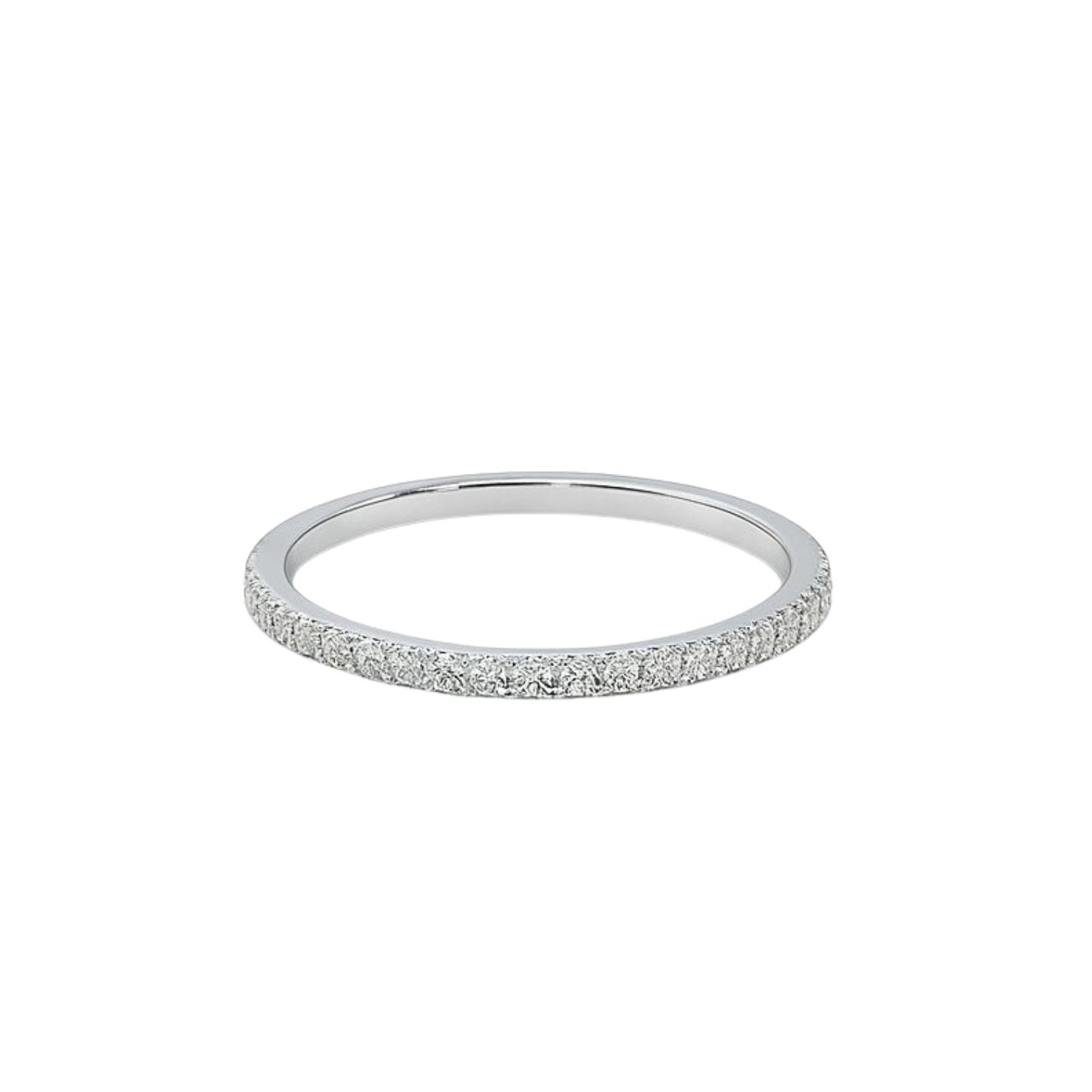 Anillo Oro Blanco 18kt Medio Cintillo Circonita 3
