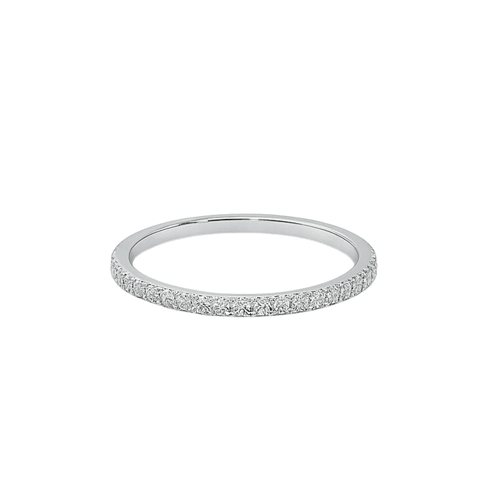 Anillo Oro Blanco 18kt Medio Cintillo Circonita 3