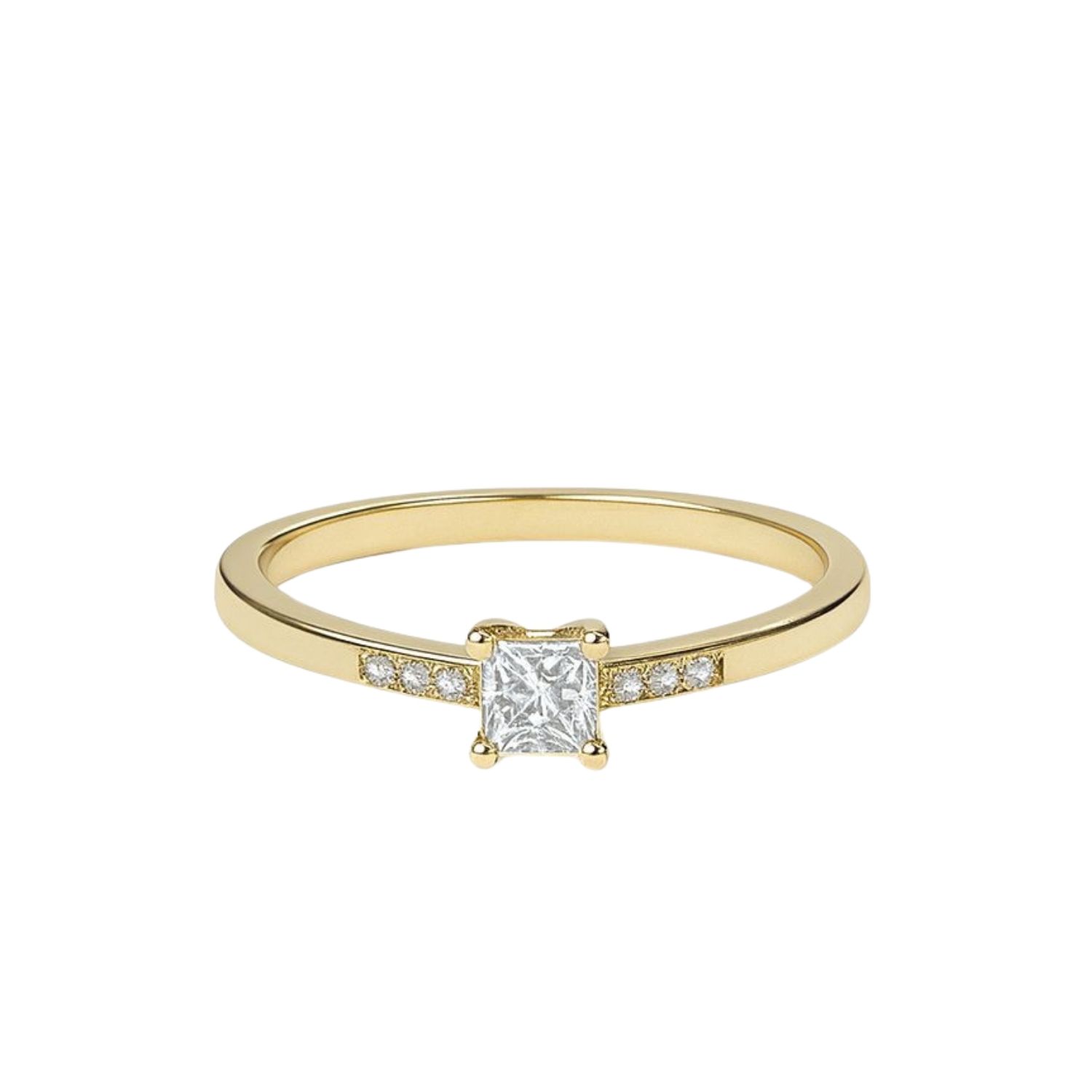 Anillo Oro Amarillo 18kt Circonita-Central 3MM 3