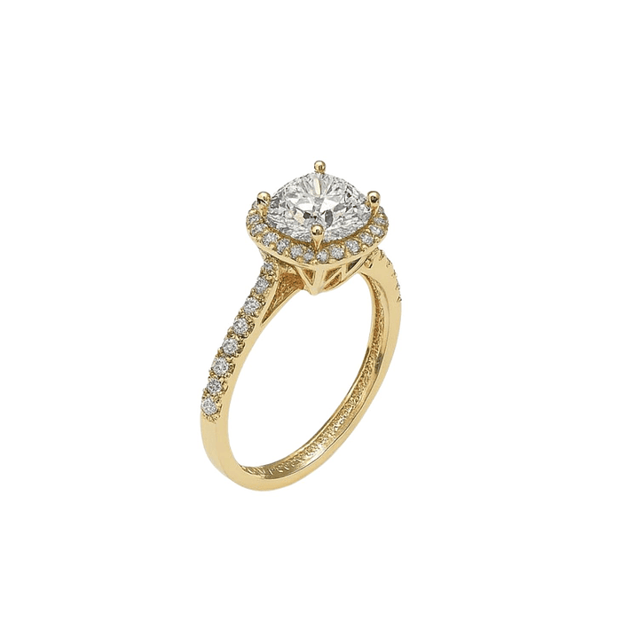 Anillo Oro Amarillo 18kt Circonita Central 6X6MM 1