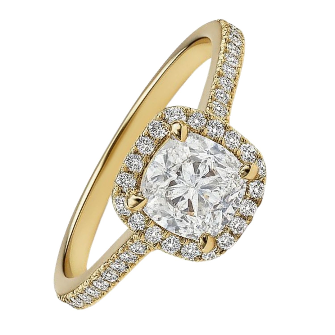 Anillo Oro Amarillo 18kt Circonita Central 6X6MM 2