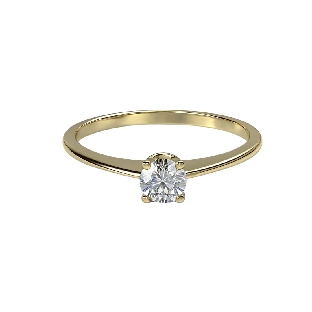 Anillo Oro Amarillo 18kt Solitario Circonita 6 Grifas 3