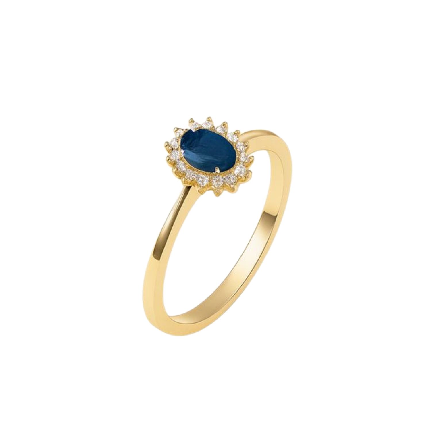 Anillo Oro Amarillo 18kt Circonita-Zafiro 1