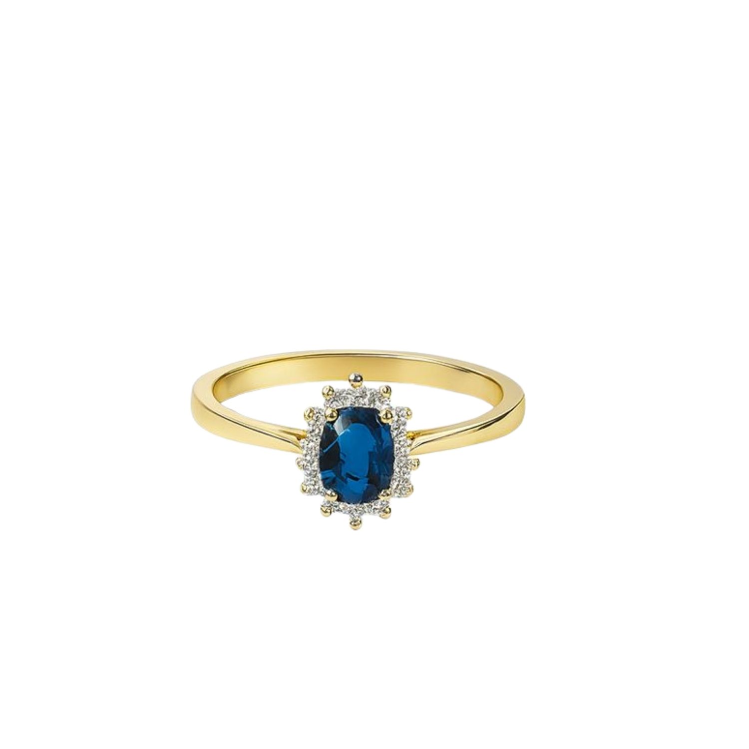 Anillo Oro Amarillo 18kt Circonita-Zafiro 3