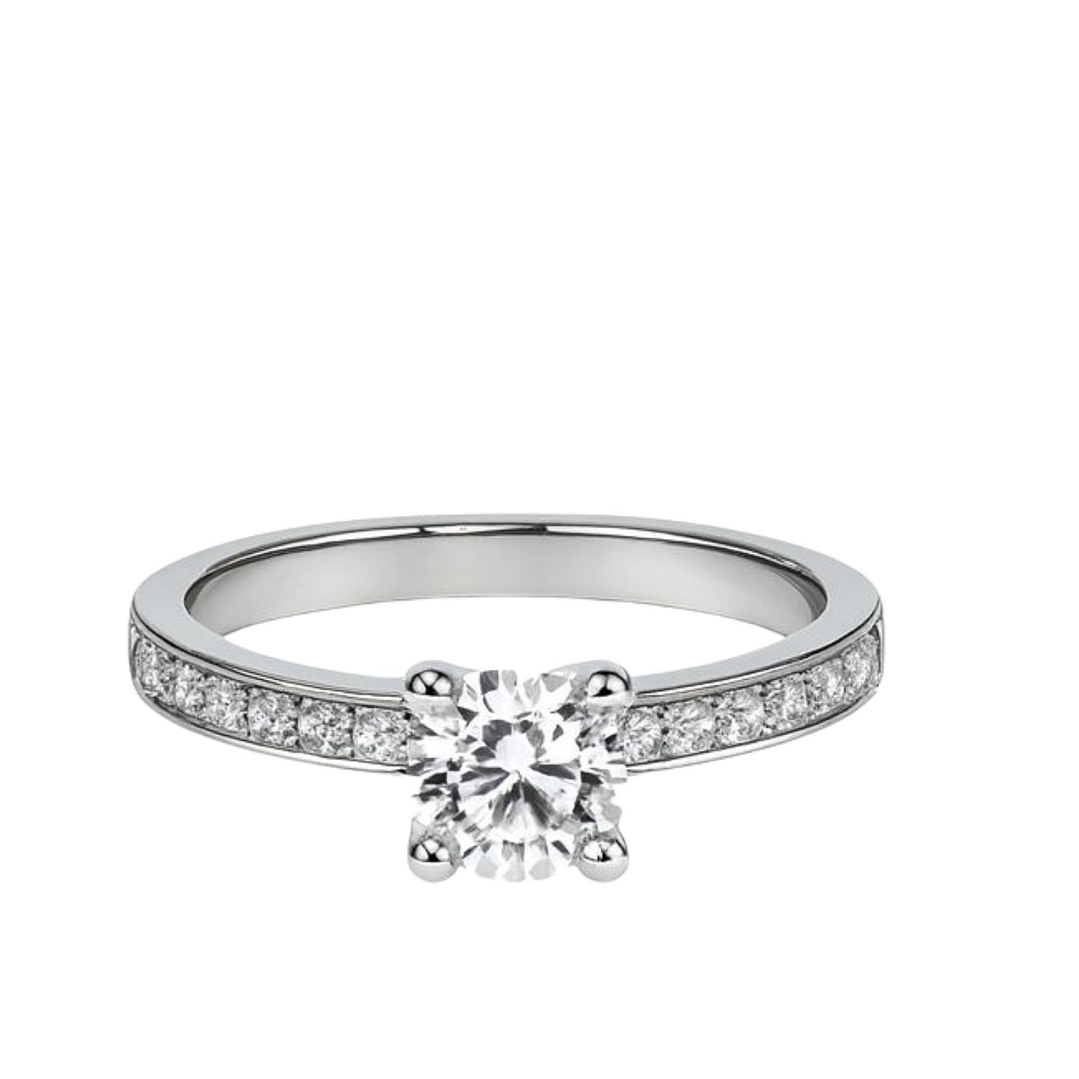 Anillo Oro Blanco 18kt Solitario Circonita Central 6MM 3