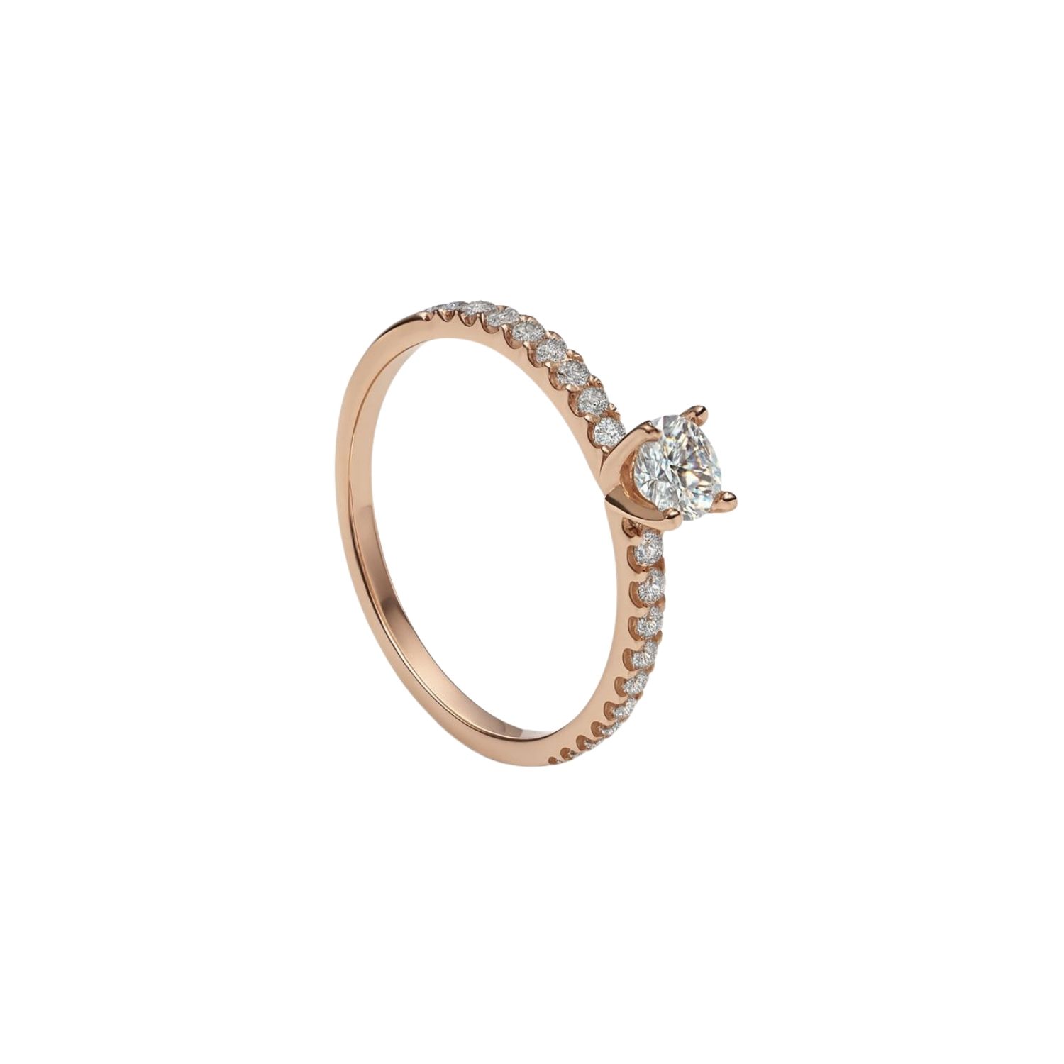 Anillo Oro Rosado 18kt Circonita 4MM 1
