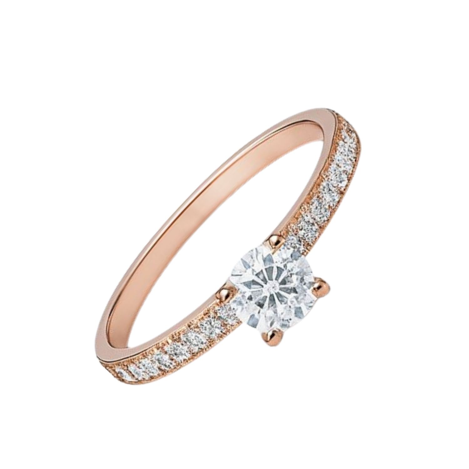 Anillo Oro Rosado 18kt Circonita 4MM 2