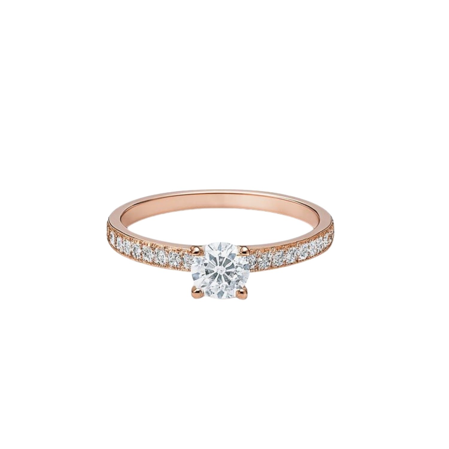 Anillo Oro Rosado 18kt Circonita 4MM 3