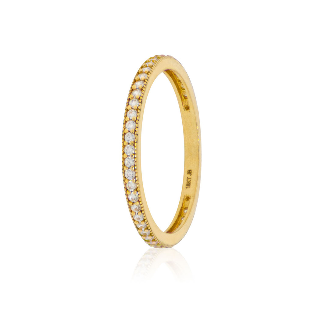 Anillo Oro Amarillo 18kt Circonita Sin Fin 1
