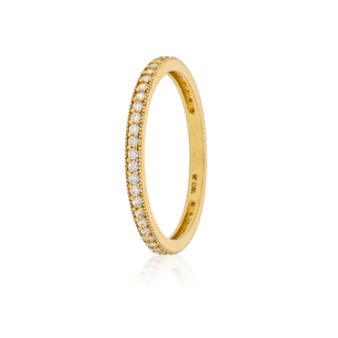 Anillo Oro Amarillo 18kt Circonita Sin Fin