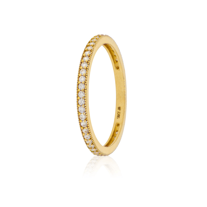 Anillo Oro Amarillo 18kt Circonita Sin Fin 1