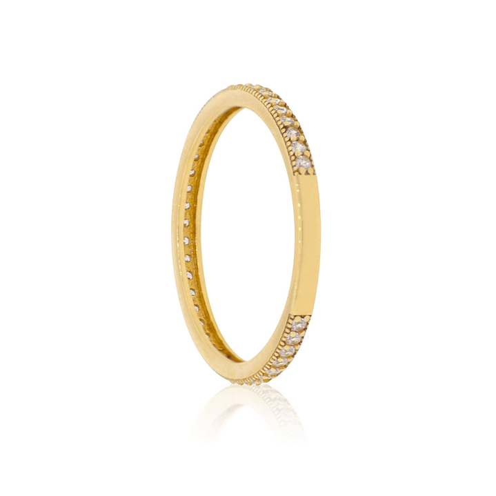 Anillo Oro Amarillo 18kt Circonita Sin Fin 2