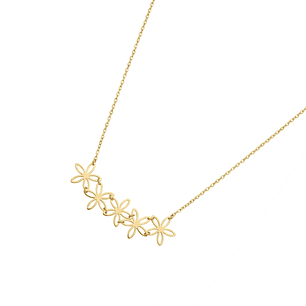 Collar Oro Amarillo 18kt Cinco Flores