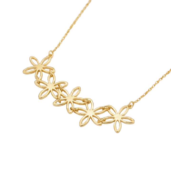 Collar Oro Amarillo 18kt Cinco Flores 2