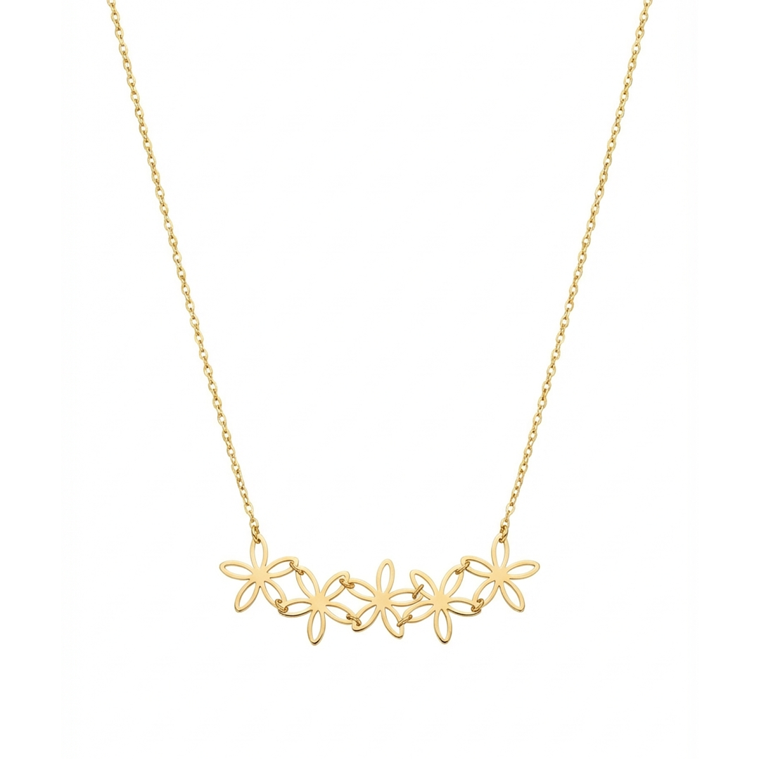 Collar Oro Amarillo 18kt Cinco Flores 3