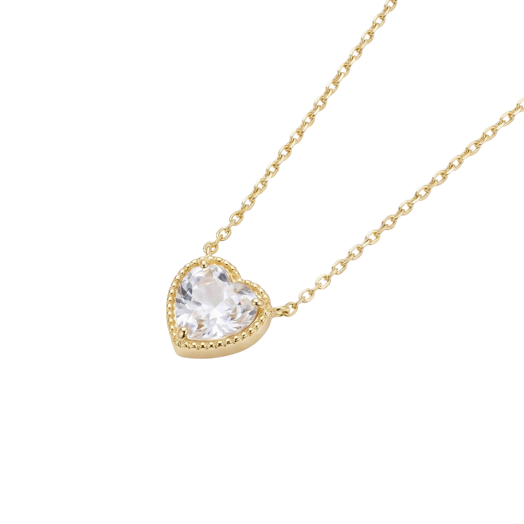 Collar Oro Amarillo 18kt Corazón Circonita 2