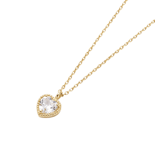 Collar Oro Amarillo 18kt Corazón Circonita