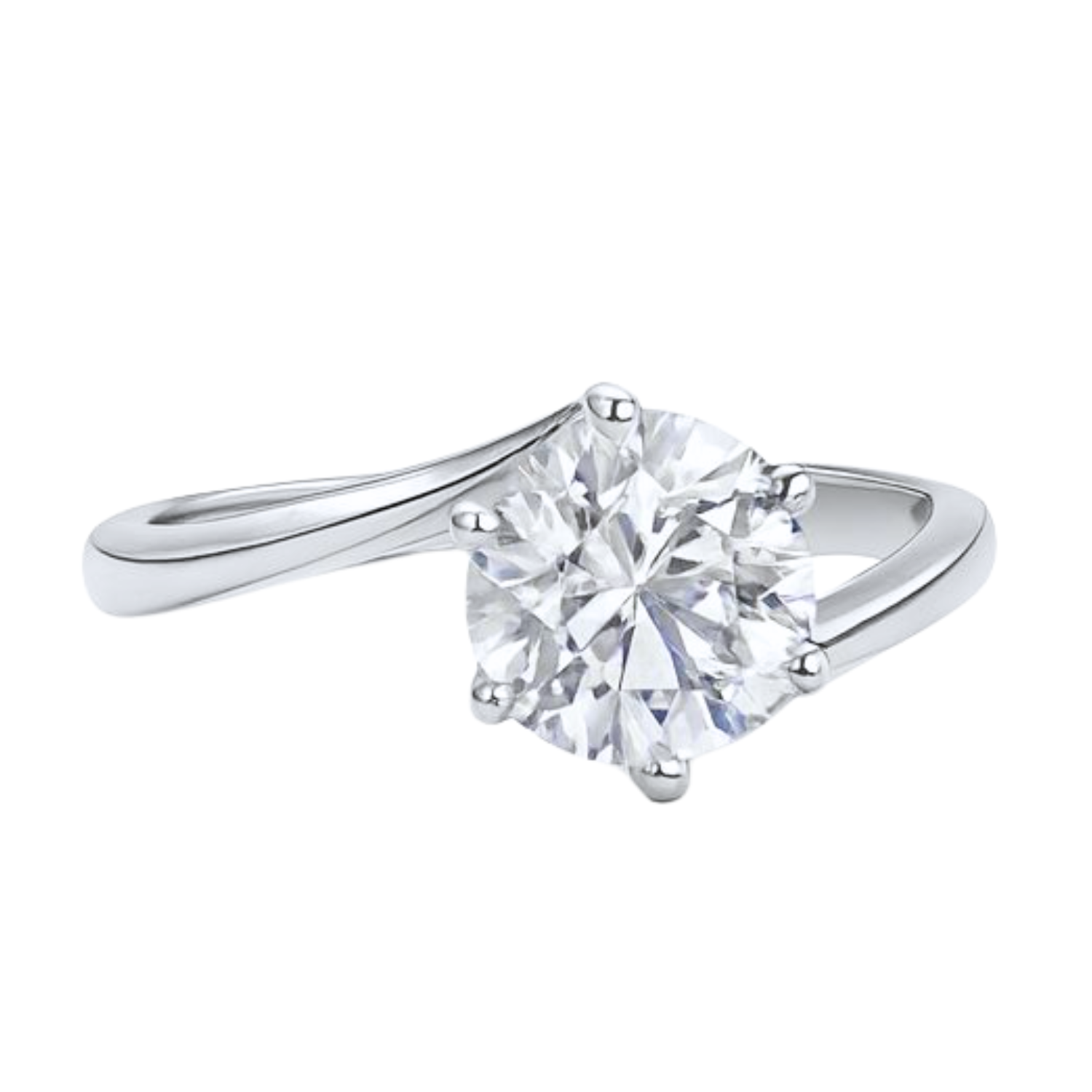 Anillo Oro Blanco 18kt Circonita Central 8MM 4 grifas 3