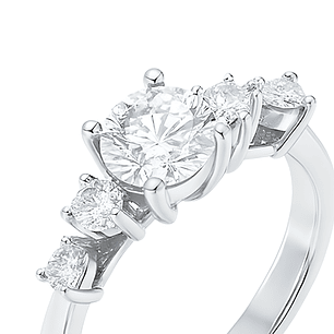 Anillo Oro Blanco 18kt Circonita Central 6 MM