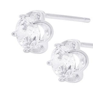 Aros de Plata Esterlina Solitario con Circonita Grifas