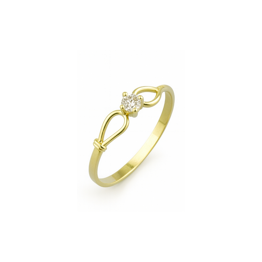Anillo Oro 18kt / Platino Circonita Lazo Infinito 1