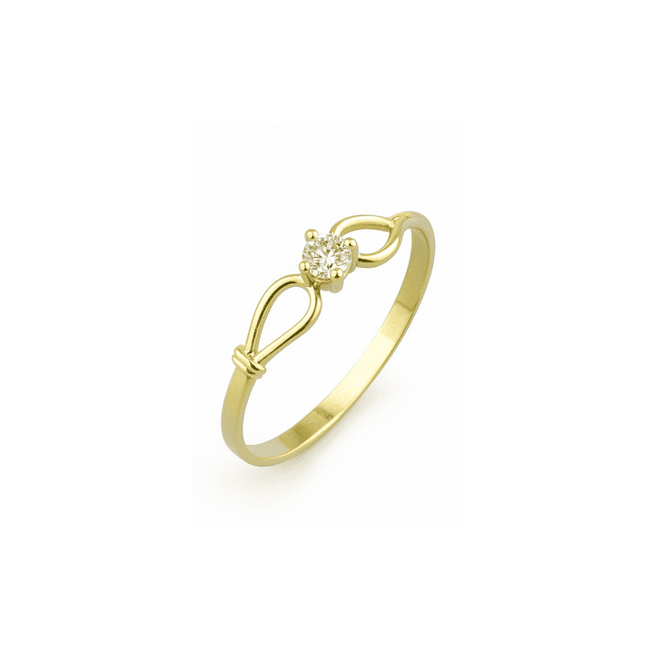Anillo Oro 18kt / Platino Circonita Lazo Infinito 1