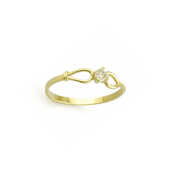 Anillo Oro 18kt / Platino Circonita Lazo Infinito 2