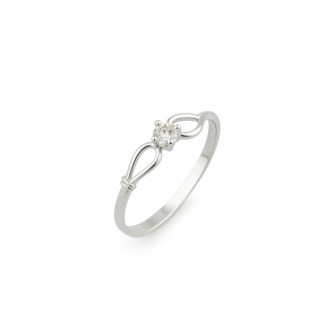 Anillo Oro 18kt / Platino Circonita Lazo Infinito 4