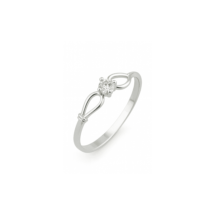 Anillo Oro 18kt / Platino Circonita Lazo Infinito 4