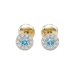 Aros de Oro 18kt Circulo de Agua Marina