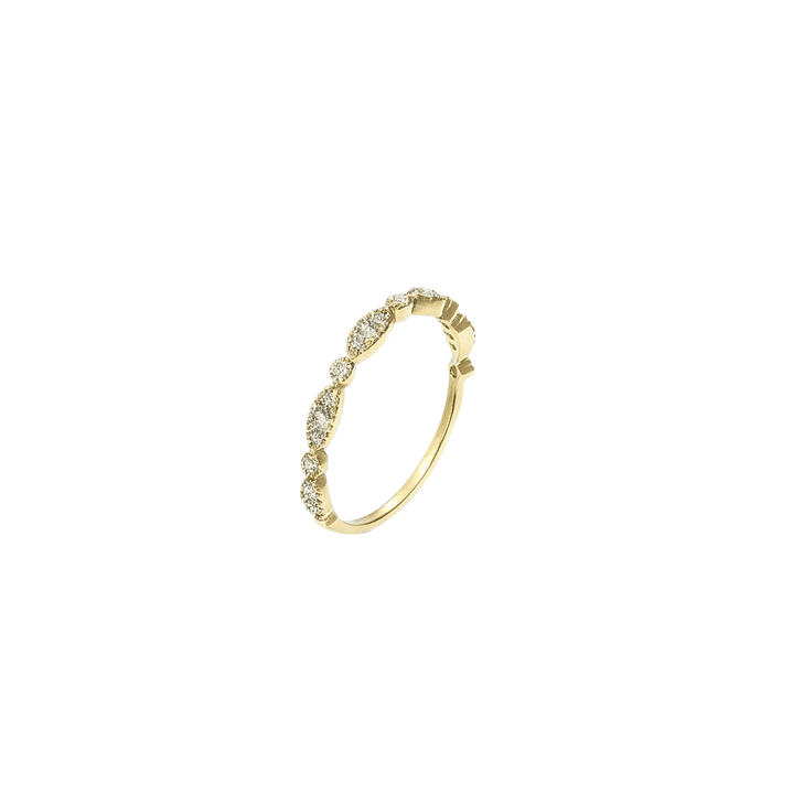 Anillo Oro Amarillo 14kt Tiara-Circonita 1