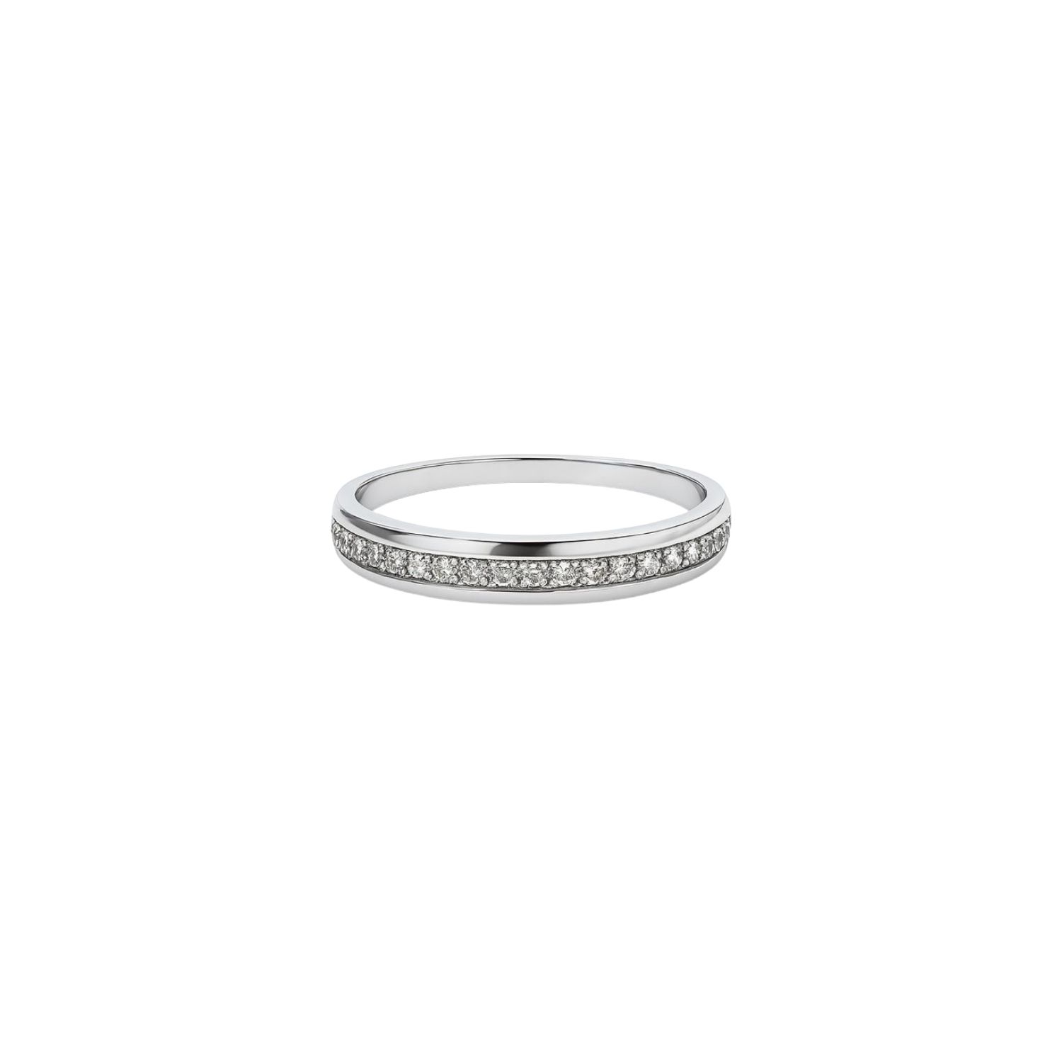 Anillo Oro Blanco 14kt Riel Oval Circonita 3