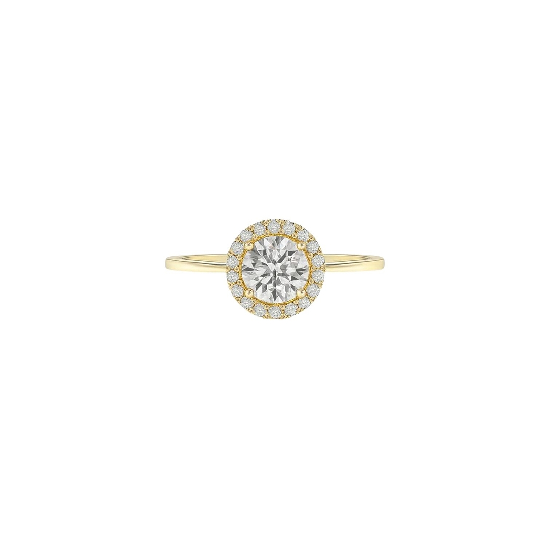 Anillo Oro Amarillo 14kt Girasol Circonita Central 6MM 3