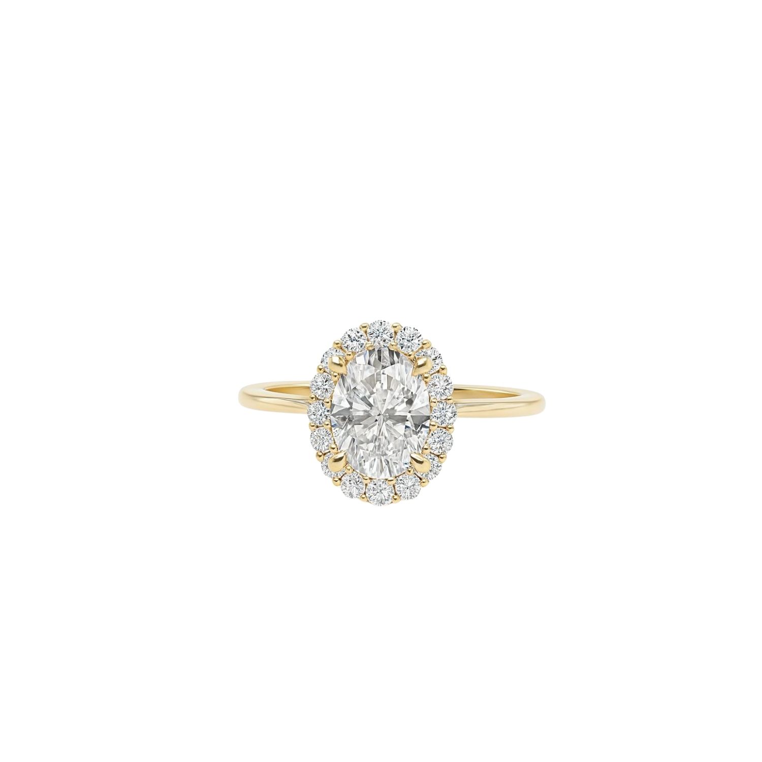 Anillo Oro Amarillo 14kt Circonita Central Oval 7MM 3