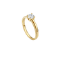 Anillo Oro Amarillo 14kt Biselado Circonita Central 5MM - Miniatura 1