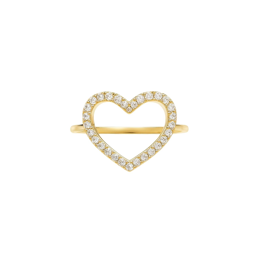 Anillo Oro Amarillo 14kt Circonita Corazón 3