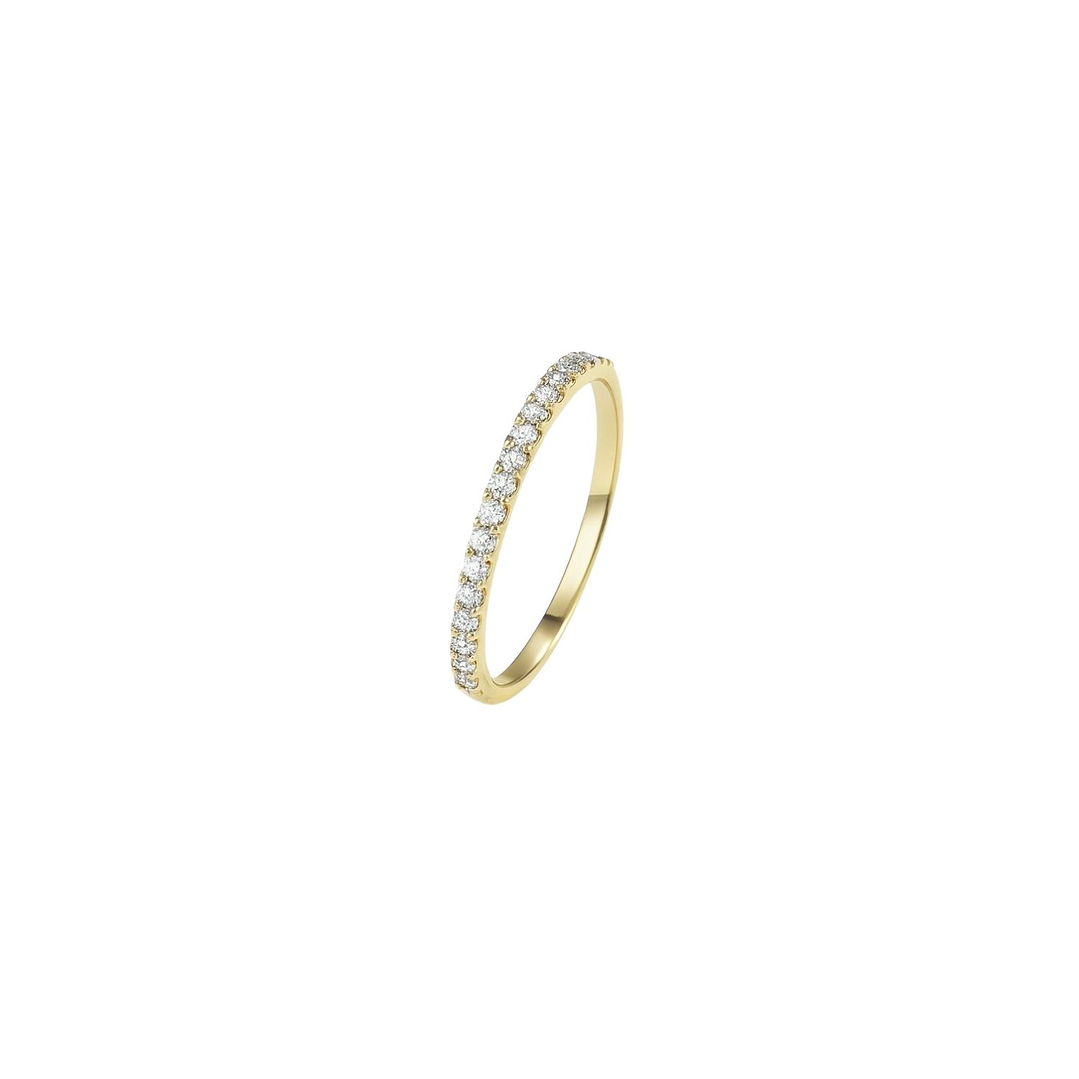 Anillo Oro Amarillo 14kt Cintillo Circonita Infinito 1