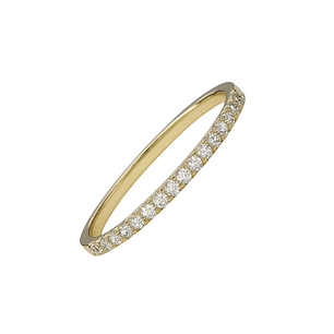 Anillo Oro Amarillo 14kt Cintillo Circonita Infinito