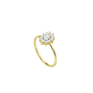 Anillo Oro Amarillo 14kt Circonita Oval