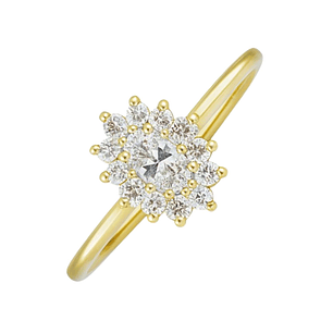 Anillo Oro Amarillo 14kt Circonita Oval