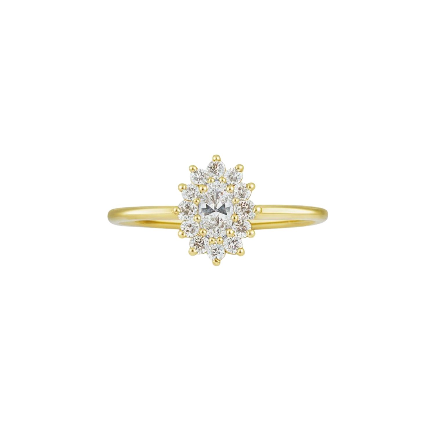 Anillo Oro Amarillo 14kt Circonita Oval 2