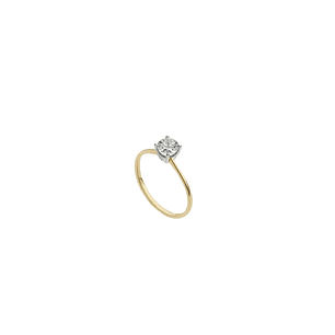 Anillo Oro Amarillo 18kt Solitario Circonita 4 Grifas