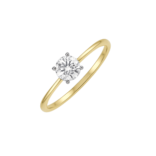 Anillo Oro Amarillo 18kt Solitario Circonita 4 Grifas