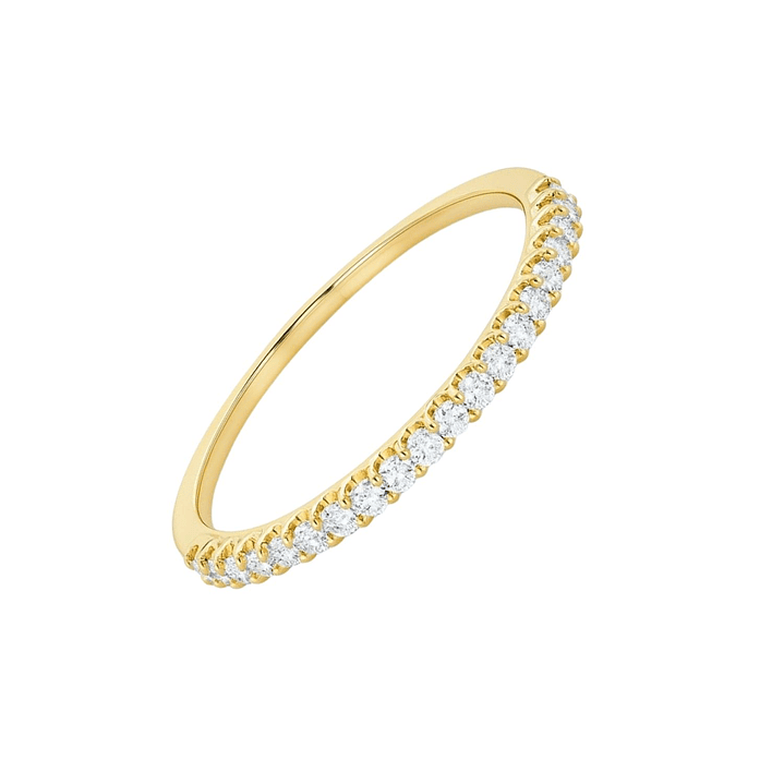 Anillo Oro Amarillo 18kt Medio Riel Circonita 2