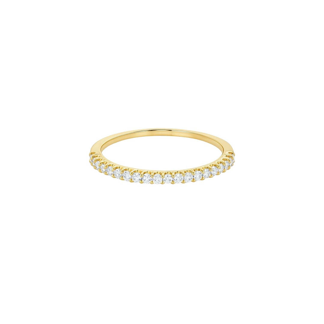 Anillo Oro Amarillo 18kt Medio Riel Circonita 3