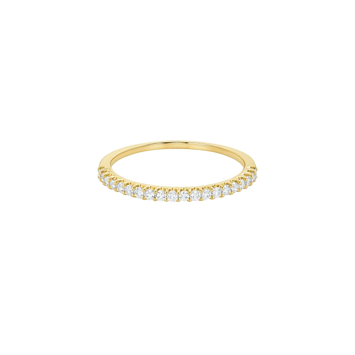 Anillo Oro Amarillo 18kt Medio Riel Circonita 3