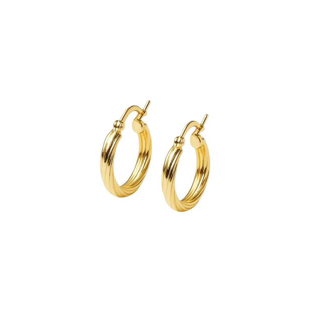 Aros Oro Amarillo 18kt Argollas Biseladas 1
