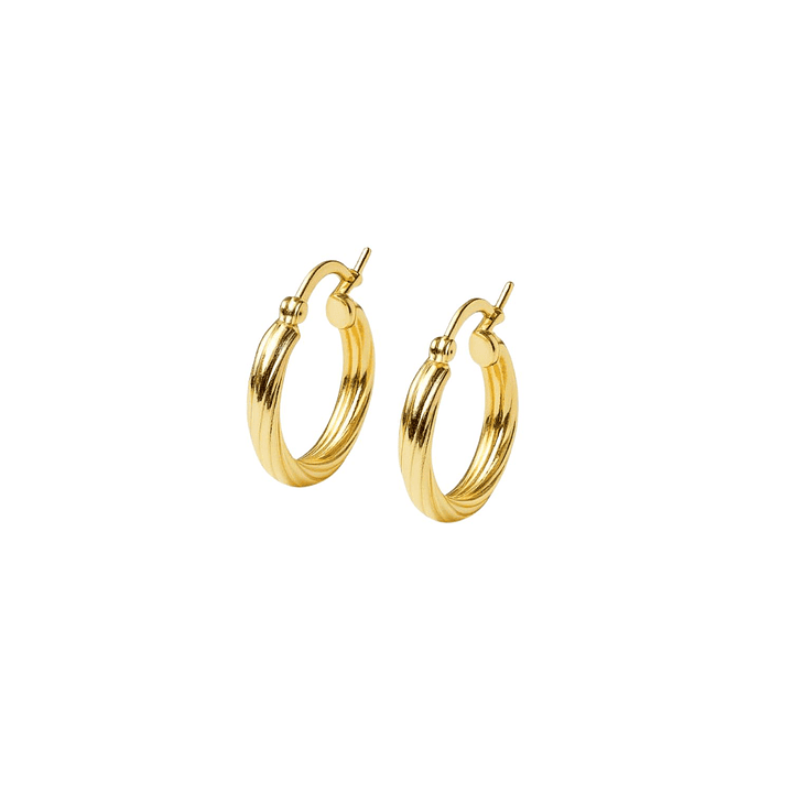 Aros Oro Amarillo 18kt Argollas Biseladas 1